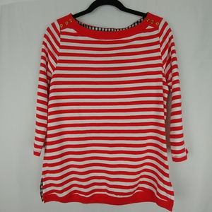 Rafaella French Poppy Striped Top